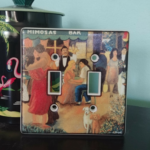 Set of 3 Designer Switch Plate Covers-French Scene - Picture 3 of 7